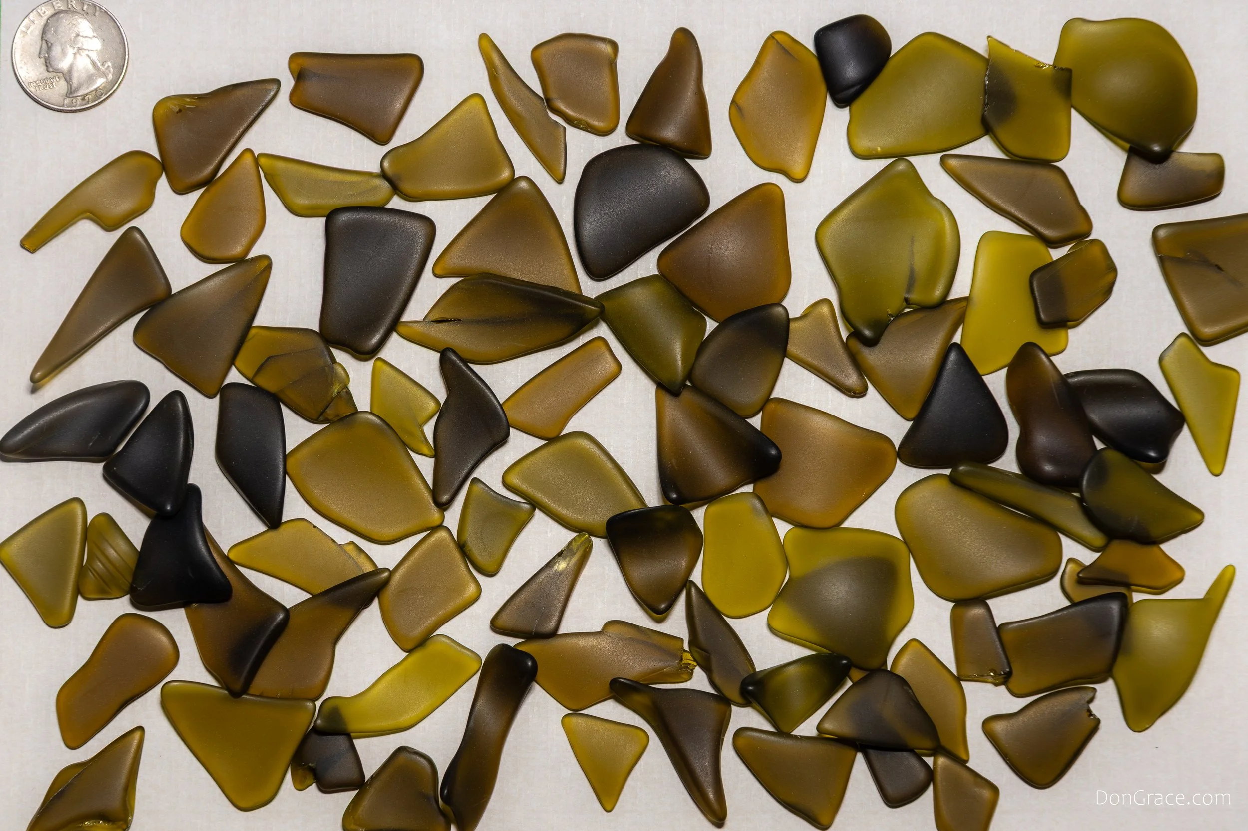 Dark Amber Small Sea Glass