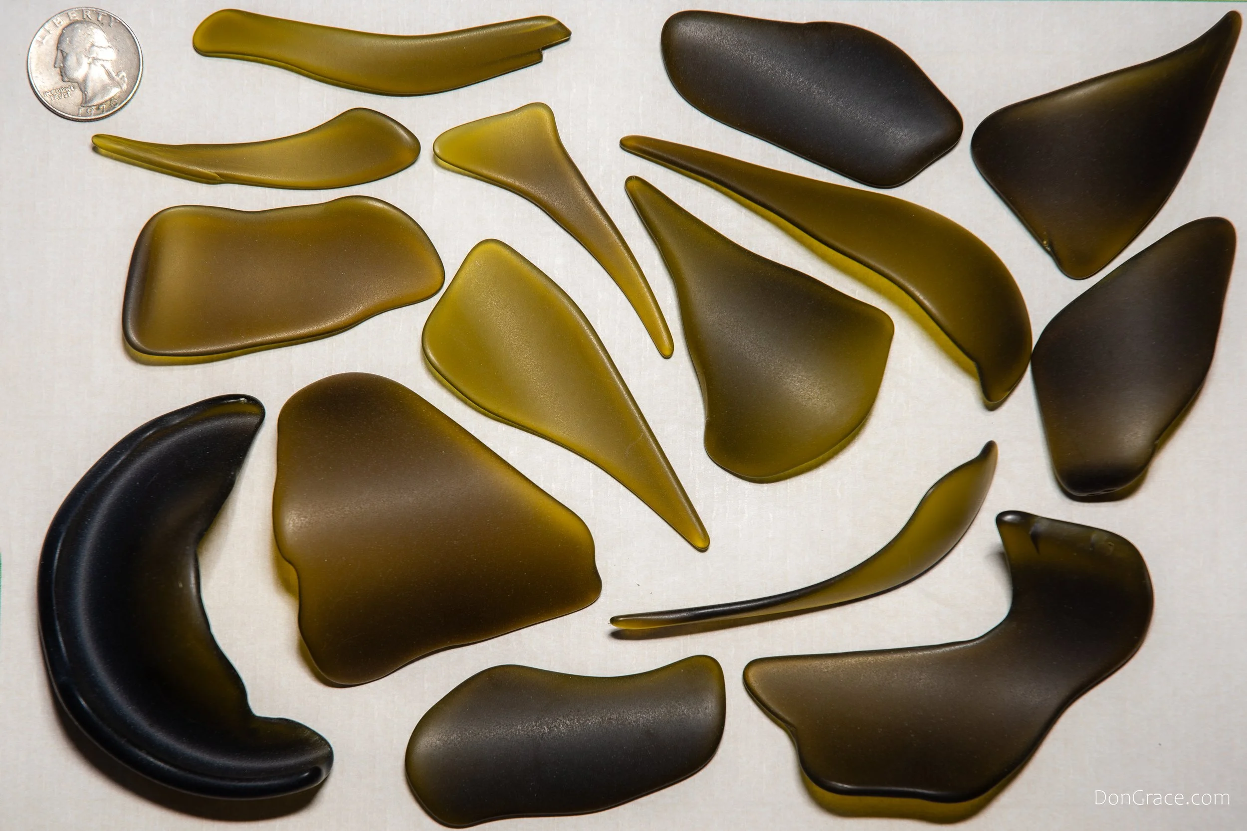 Dark Amber Large Sea Glass