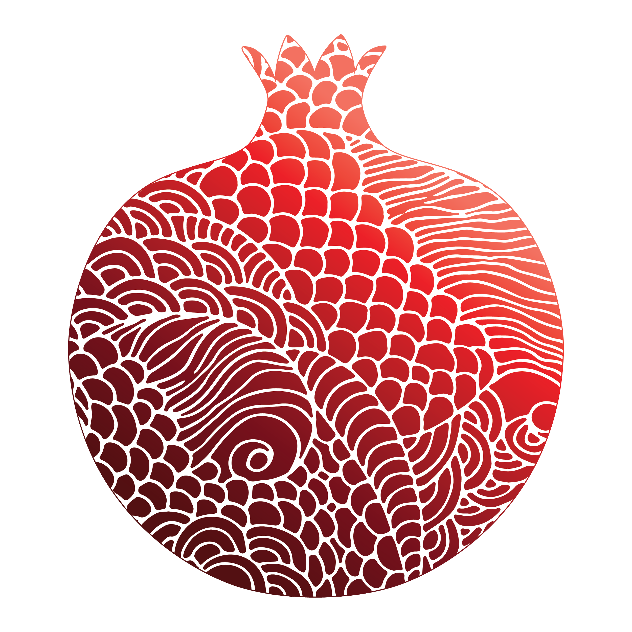 Illustration of a stylized pomegranate