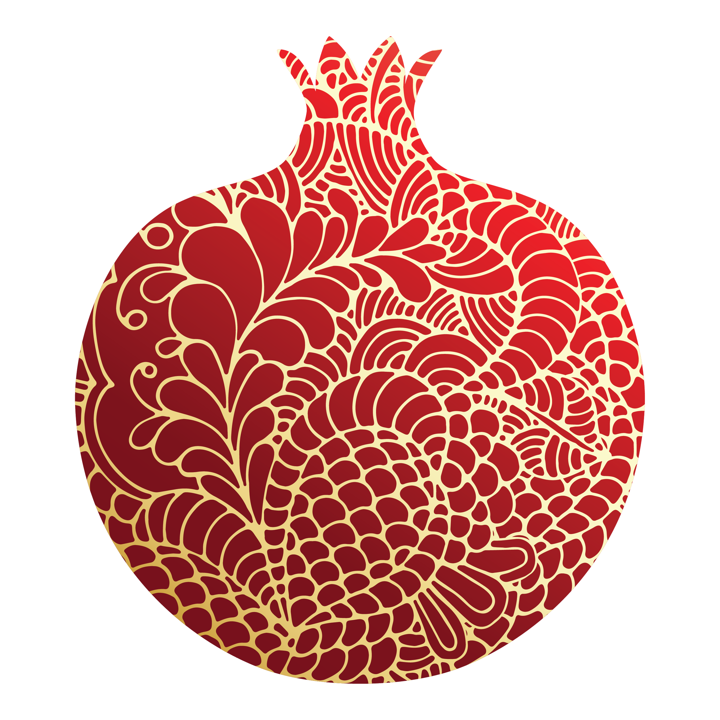 Illustration of a stylized pomegranate