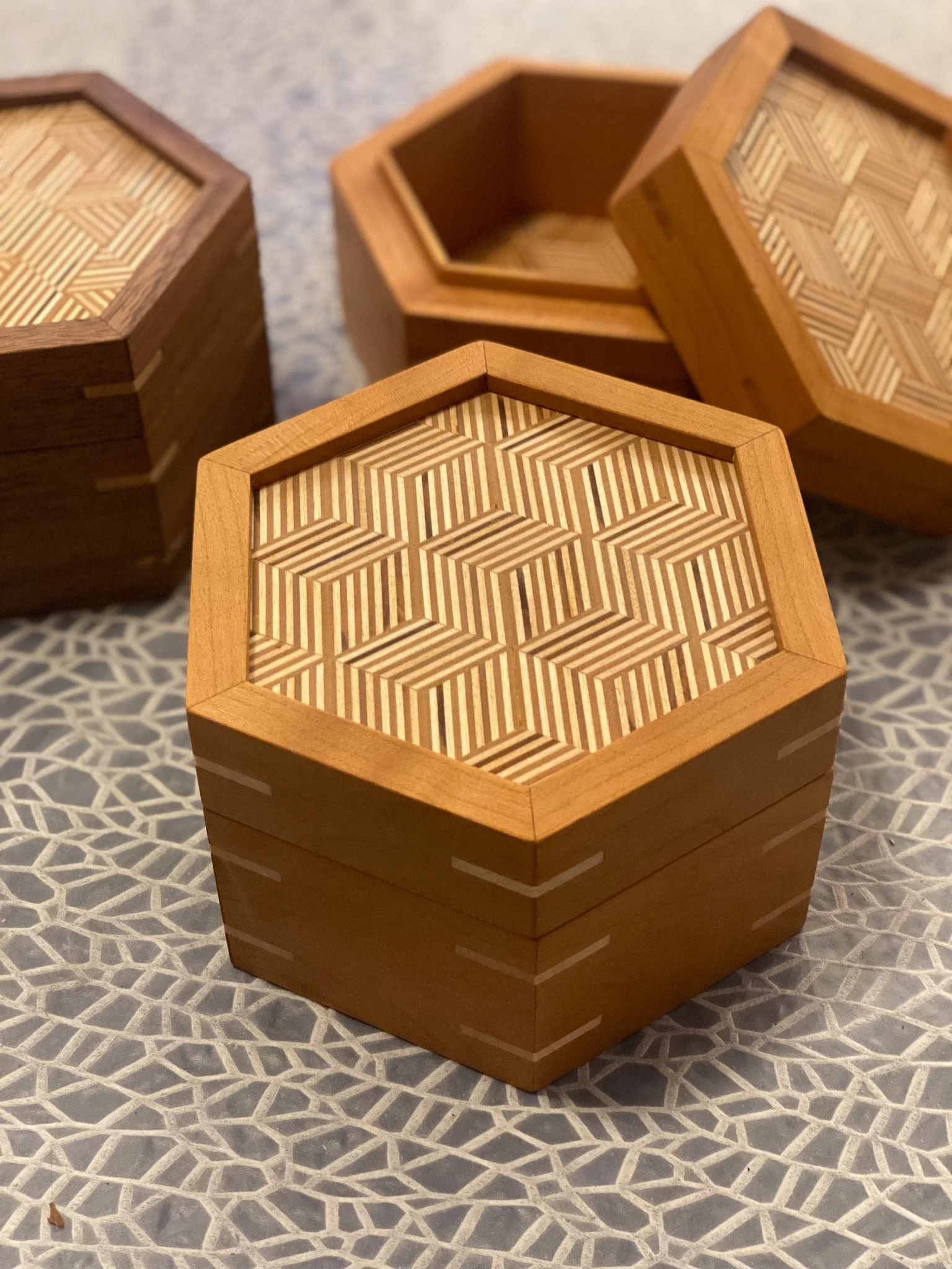 Patterned Plywood Hexagons