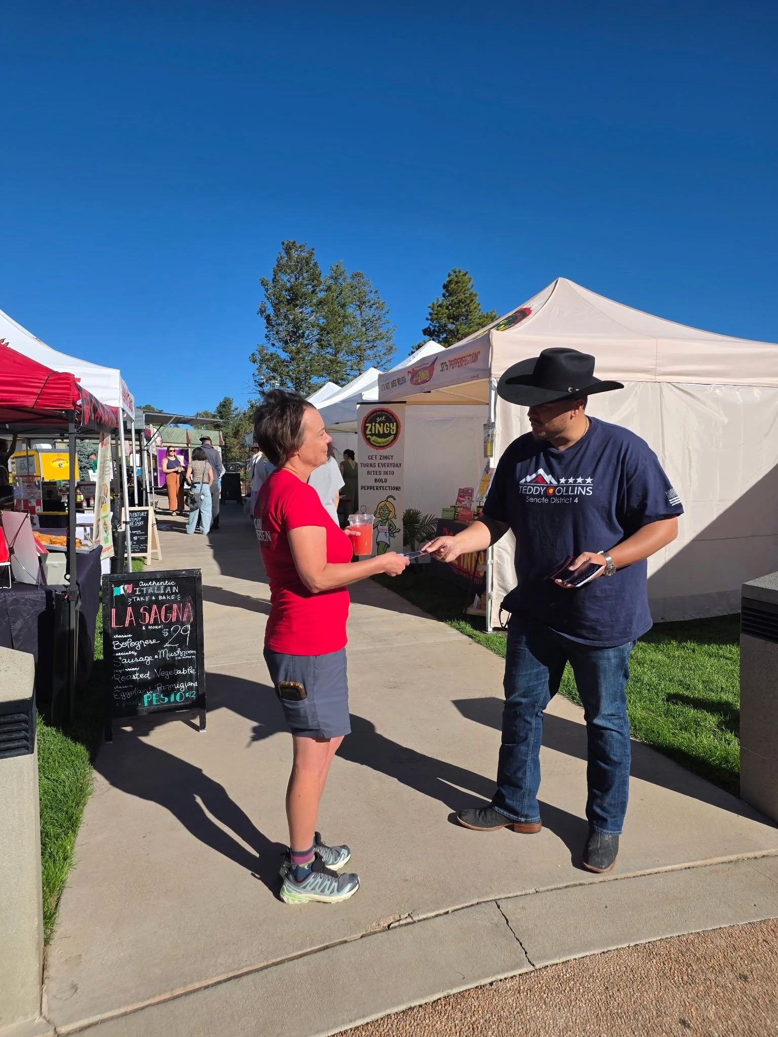Teddy Collins for Colorado Senate District 4 shaking hands