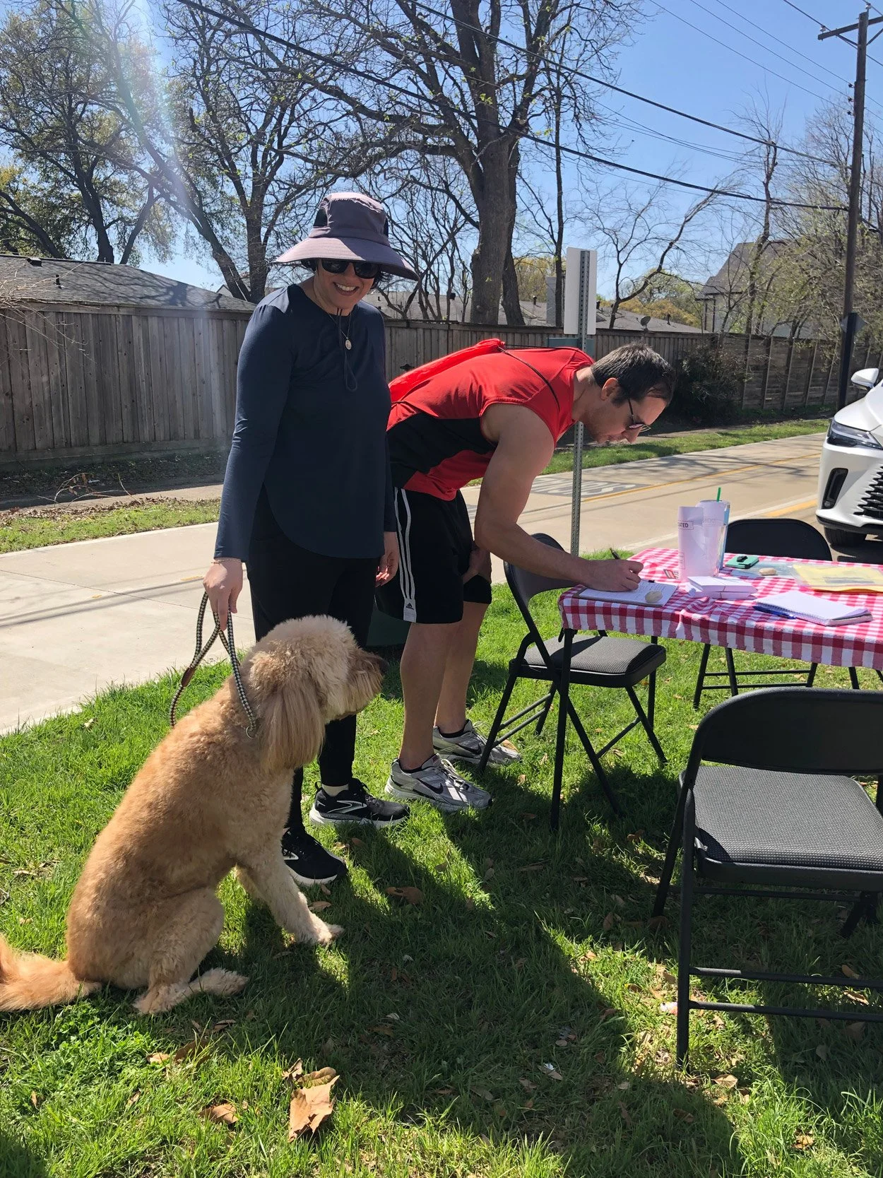 Young family stops by Northaven Trail to add their voice in opposing proposed skyscrapers