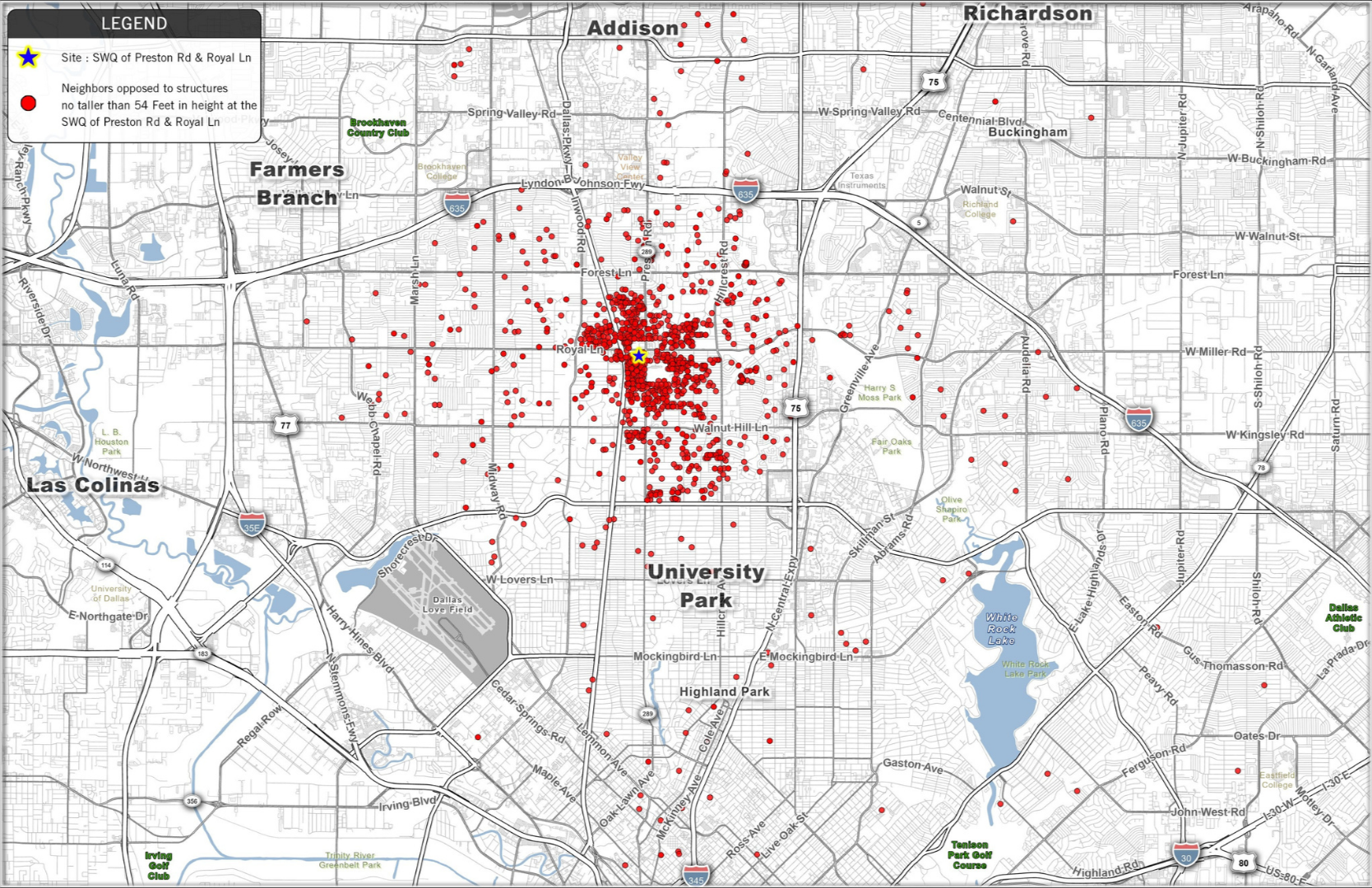 Petitions show nearly 1,800 residents oppose high-rise rezoning in Preston Hollow