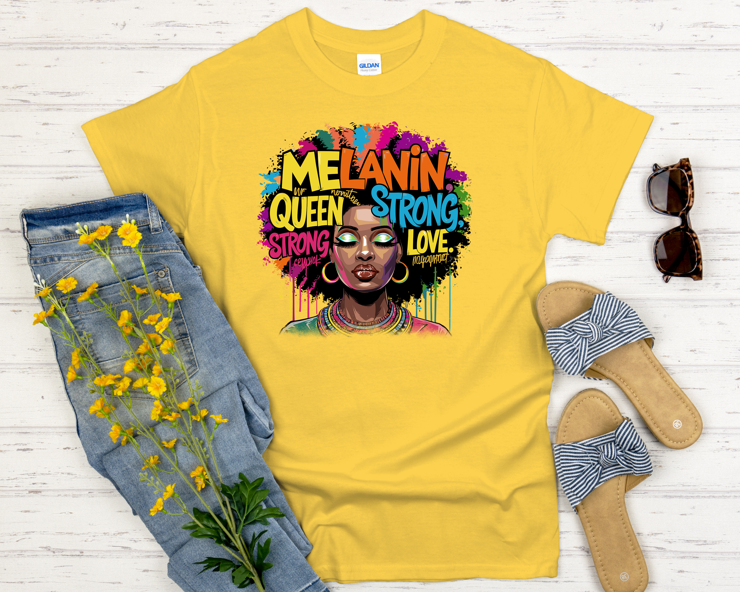 MELANIN QUEEN  DAISY TEE.png