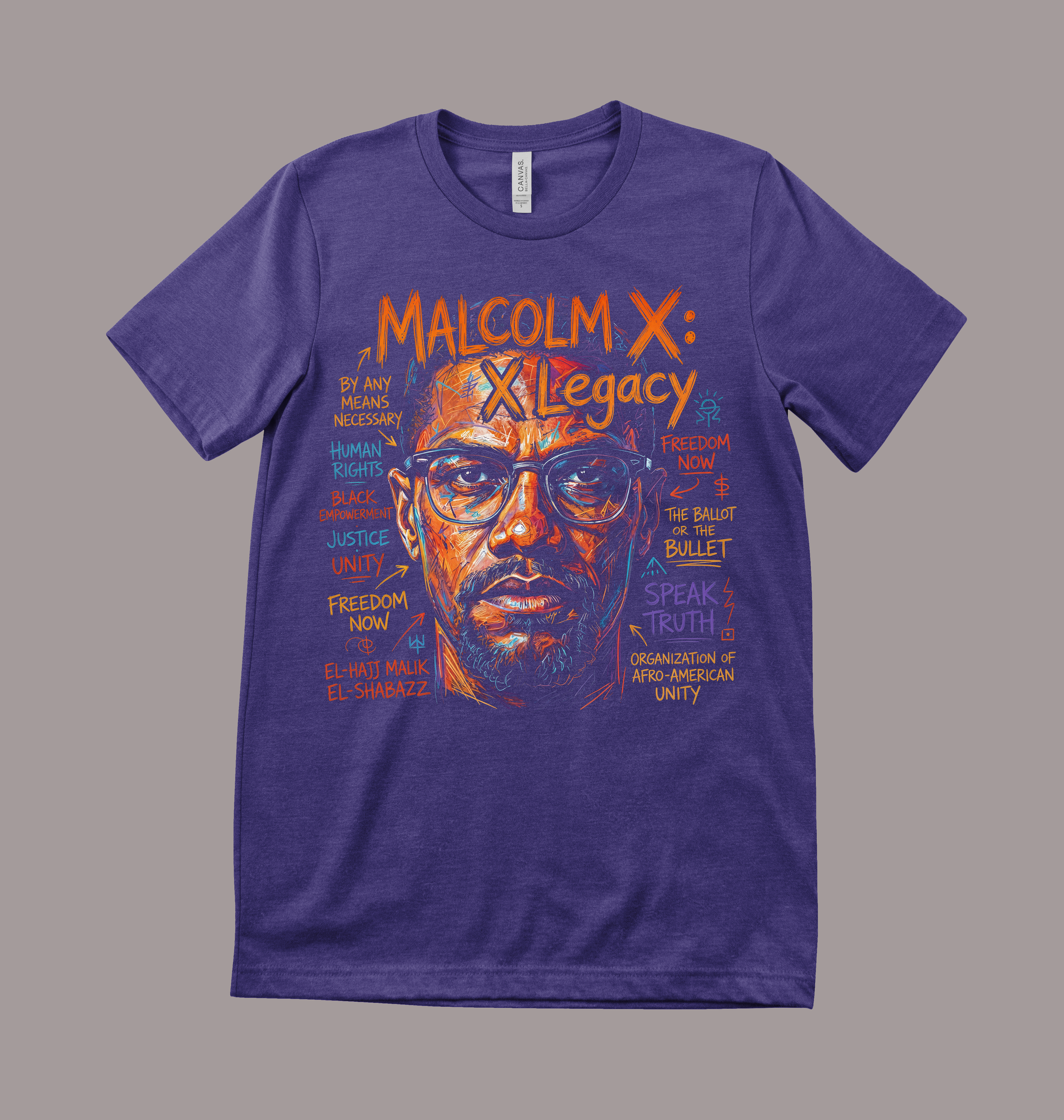 MALCOLM X T SHIRT purple.png