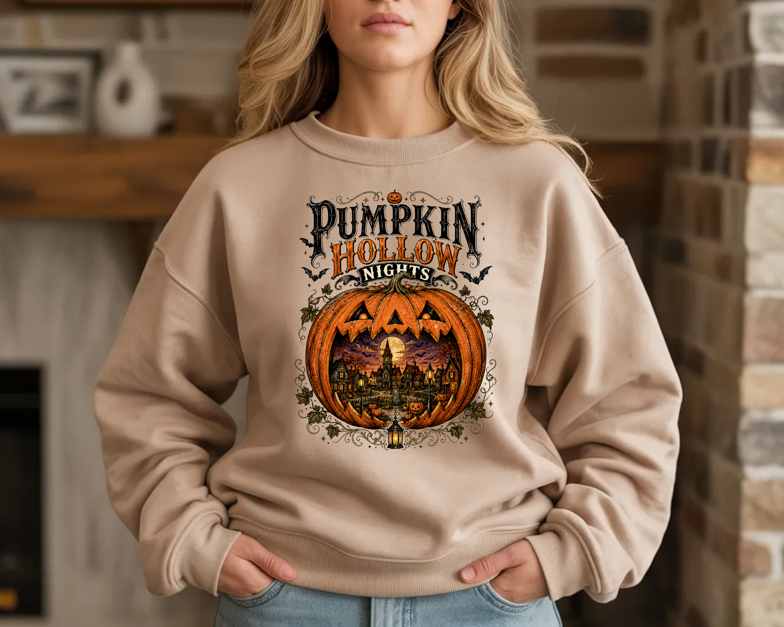 1. Sand Gildan Crewneck Mockup.png