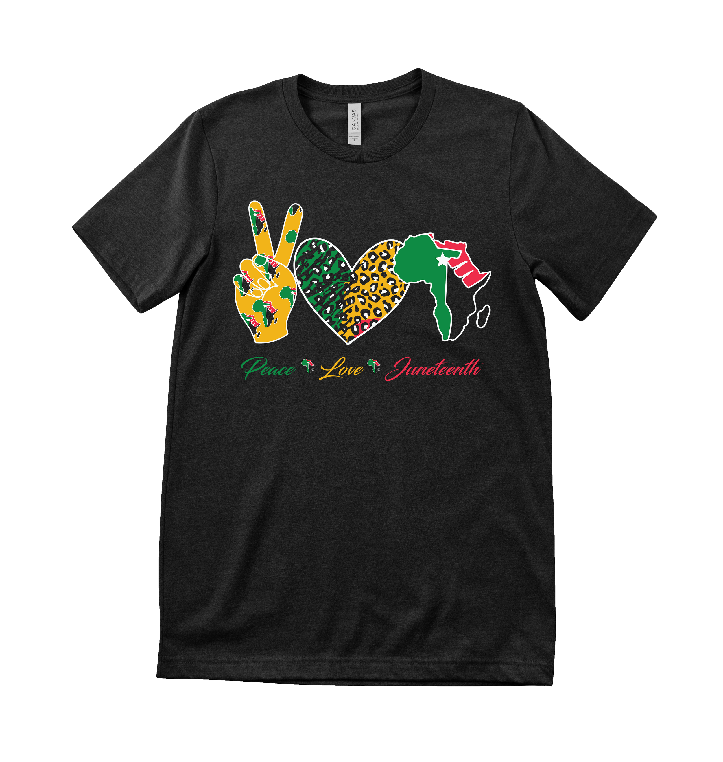 PEACE LOVE JUNETEENTH  TEE BL.png