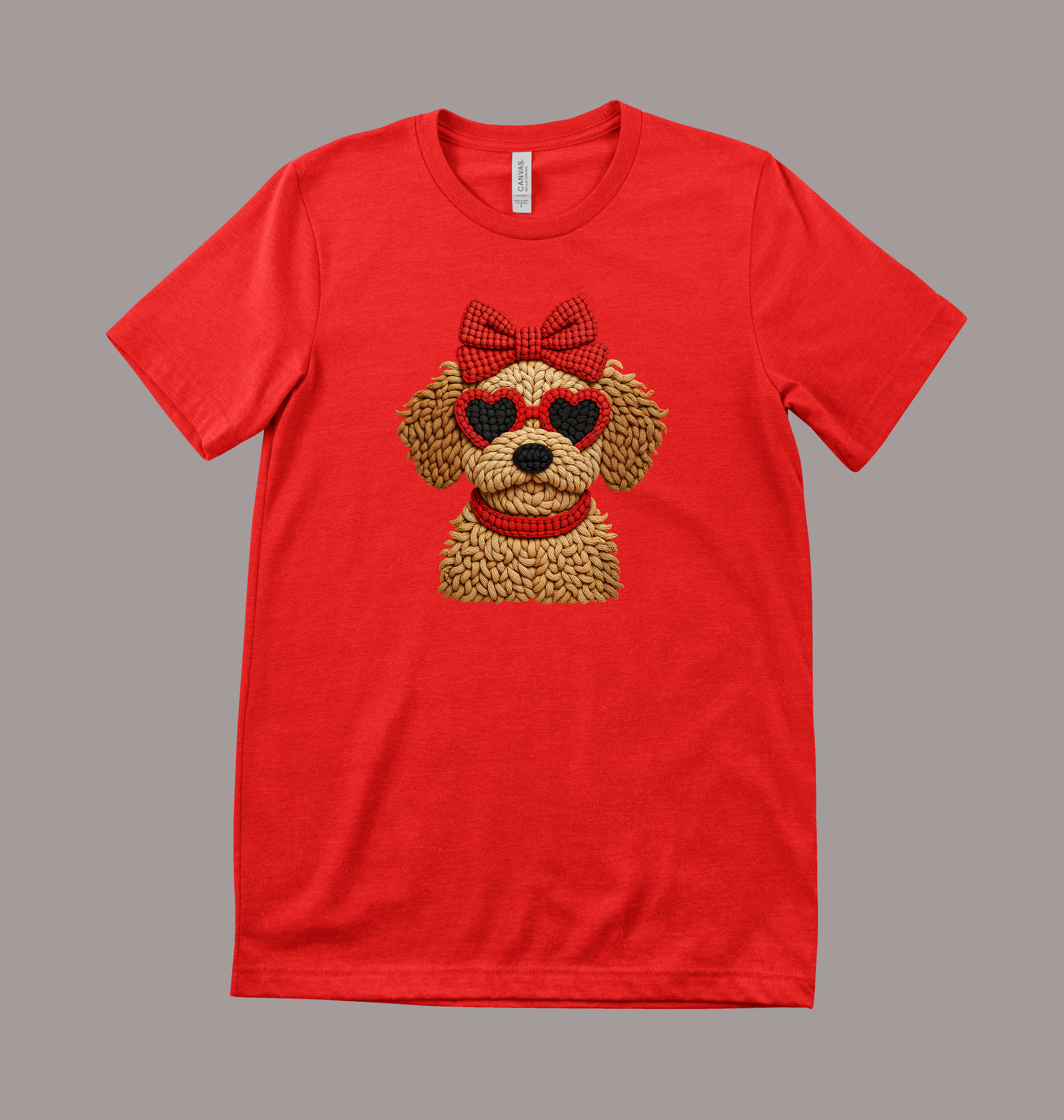 YARN CROCHET DOG T SHIRT RED.png