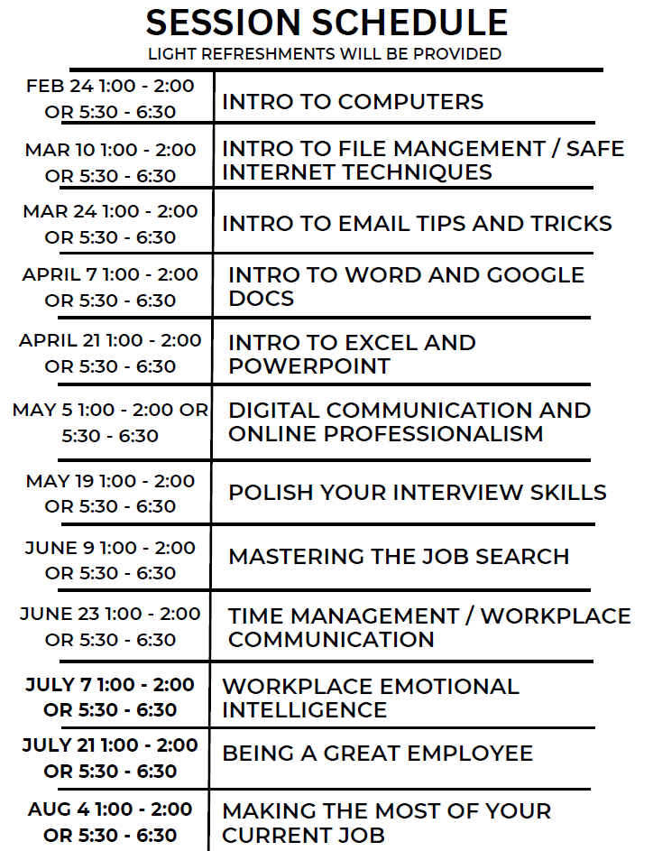 Upskill Flathead Session Schedule