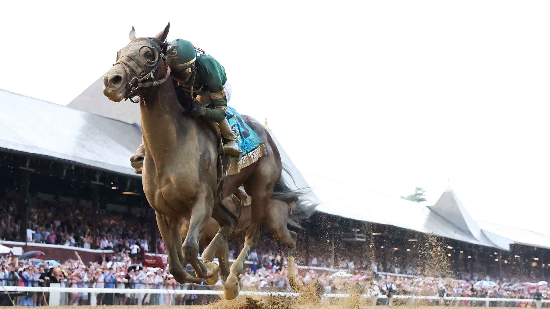 Golden Tempo wins the 158th running of the Belmont Stakes