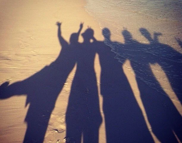 Kevin Severin with his beach pals in Fort Walton Beach, Florida.