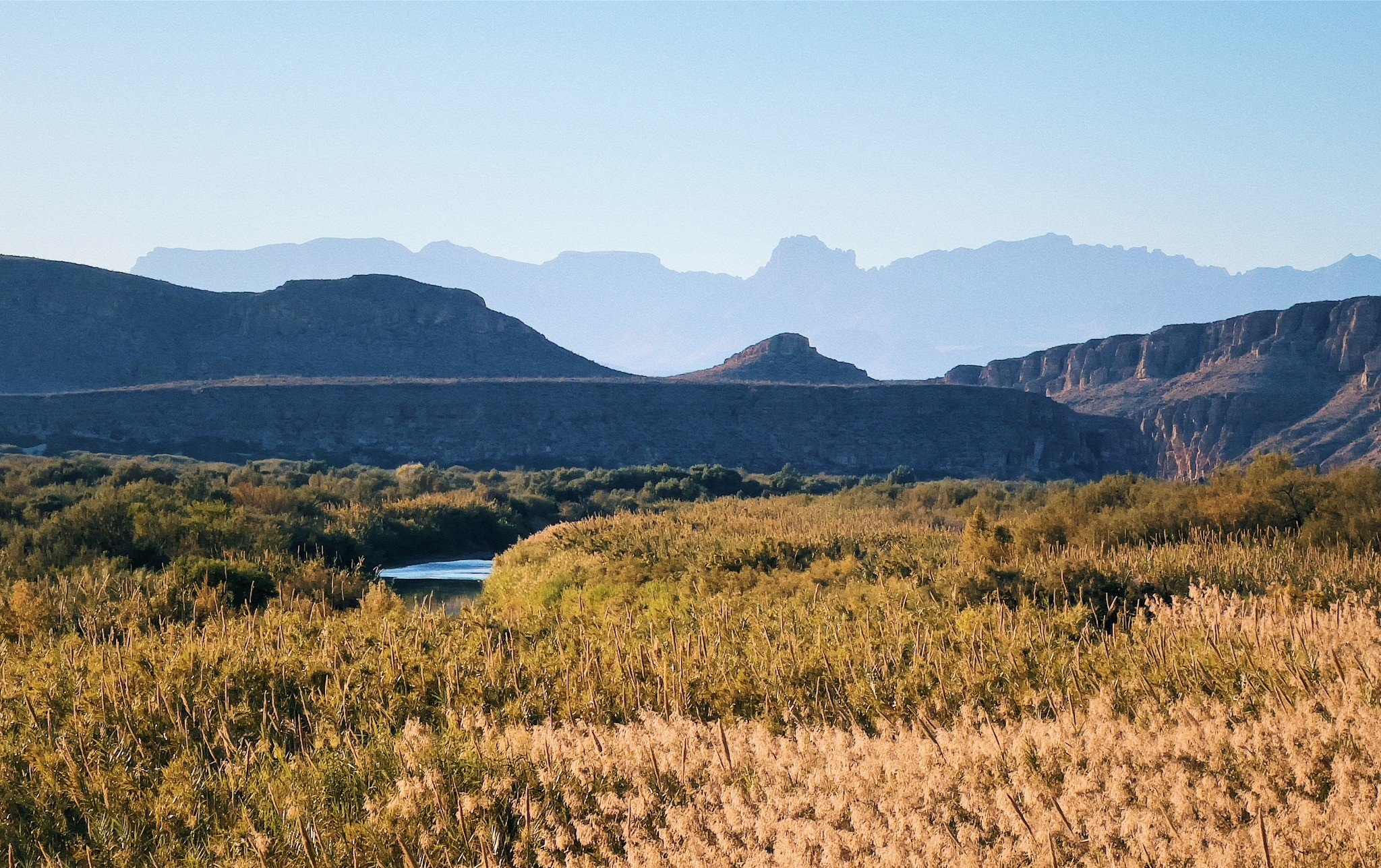 The Rio Grande River flows in the distance in the Rio Grande River Valley. (Kevin Severin)