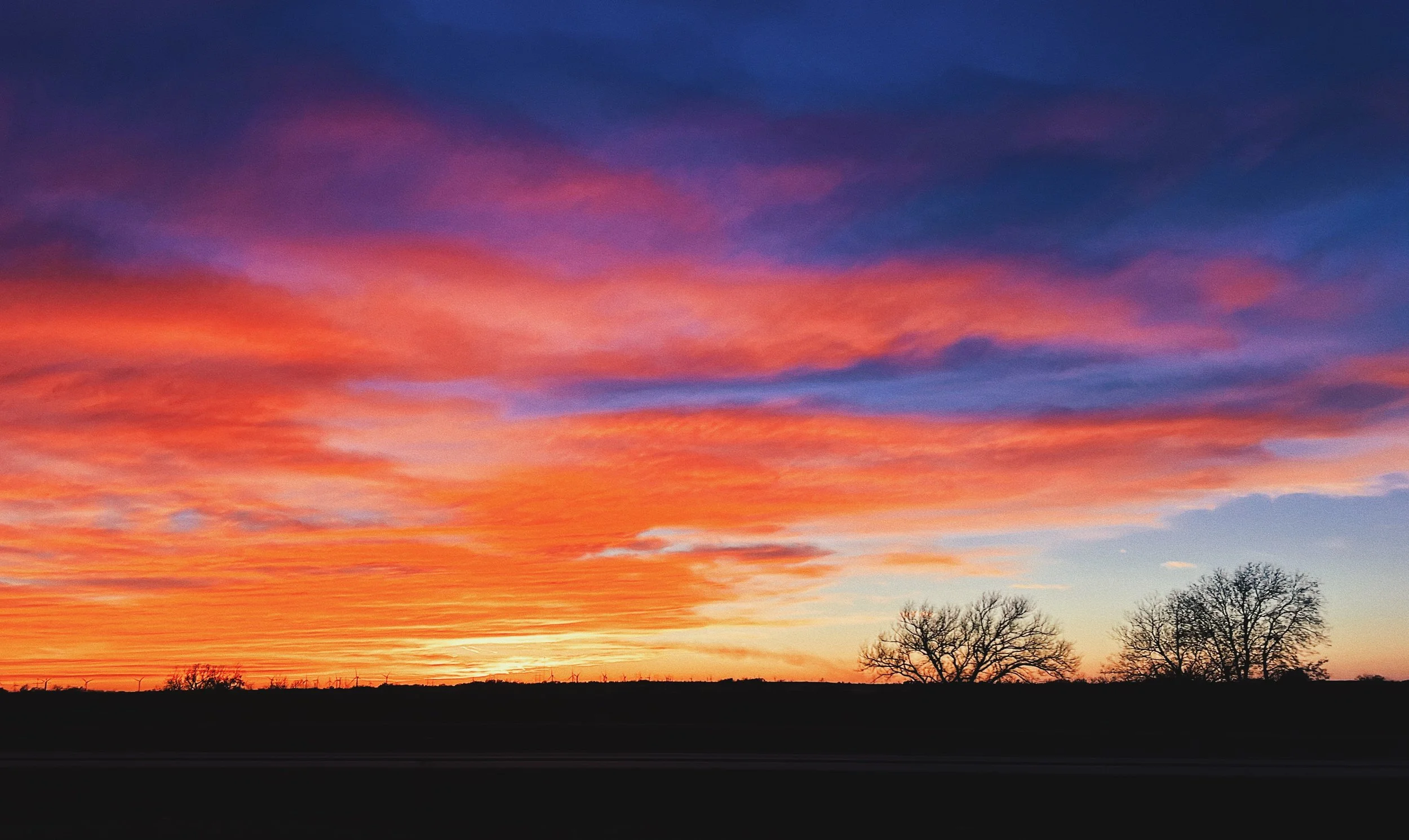 A sunset in Garber, Oklahoma.