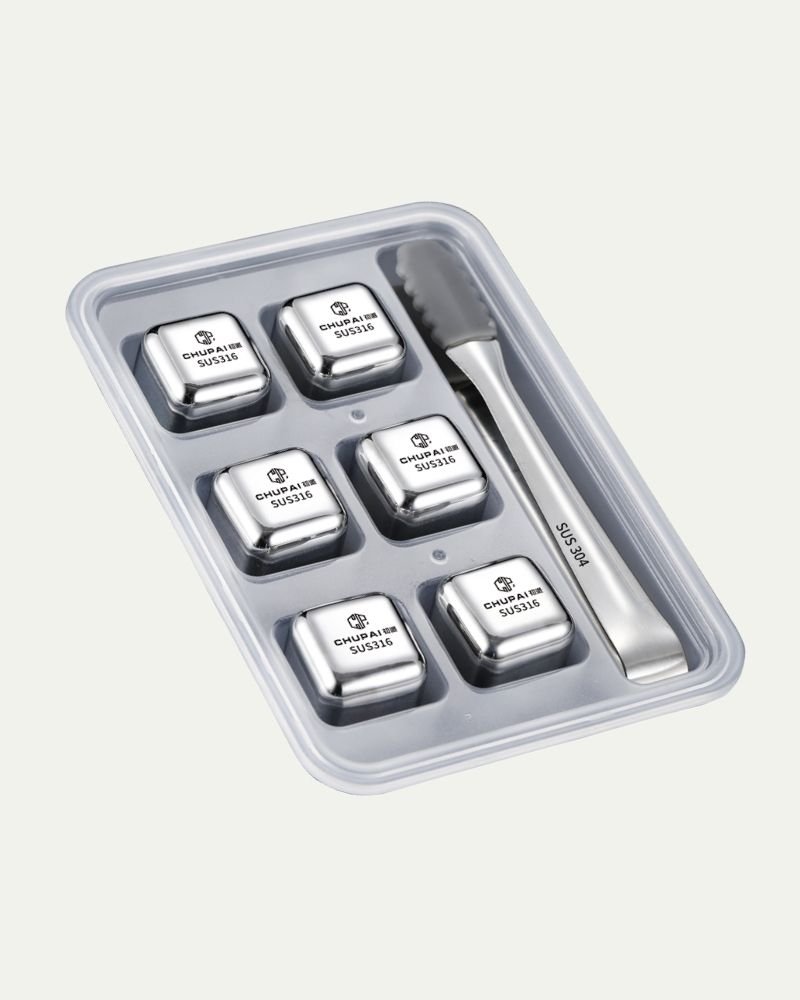 Set of six stainless steel nail art stamping plates and a scraper in a plastic case