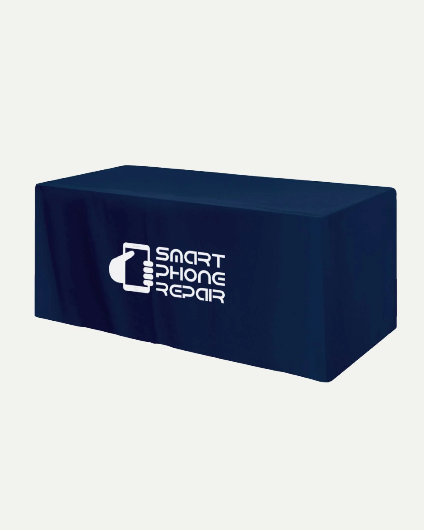 A navy blue box with a white logo and text that reads 'Smart Phone Repair', featuring a graphic of a smartphone with a wrench.