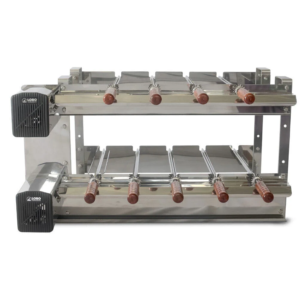 Churrasqueira Giratória Doble Inoxidable 9 Espetos