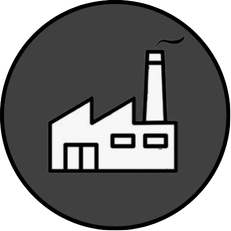 Icon of a factory with a smokestack