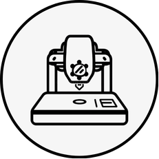 Illustration of a self-service photo booth with a camera and screen