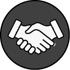 Icon of two hands shaking, representing agreement or partnership.