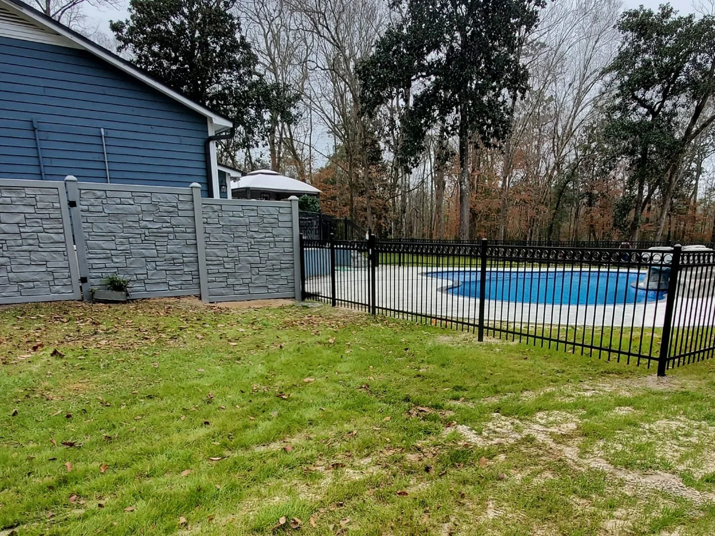 Black ornamental fencing