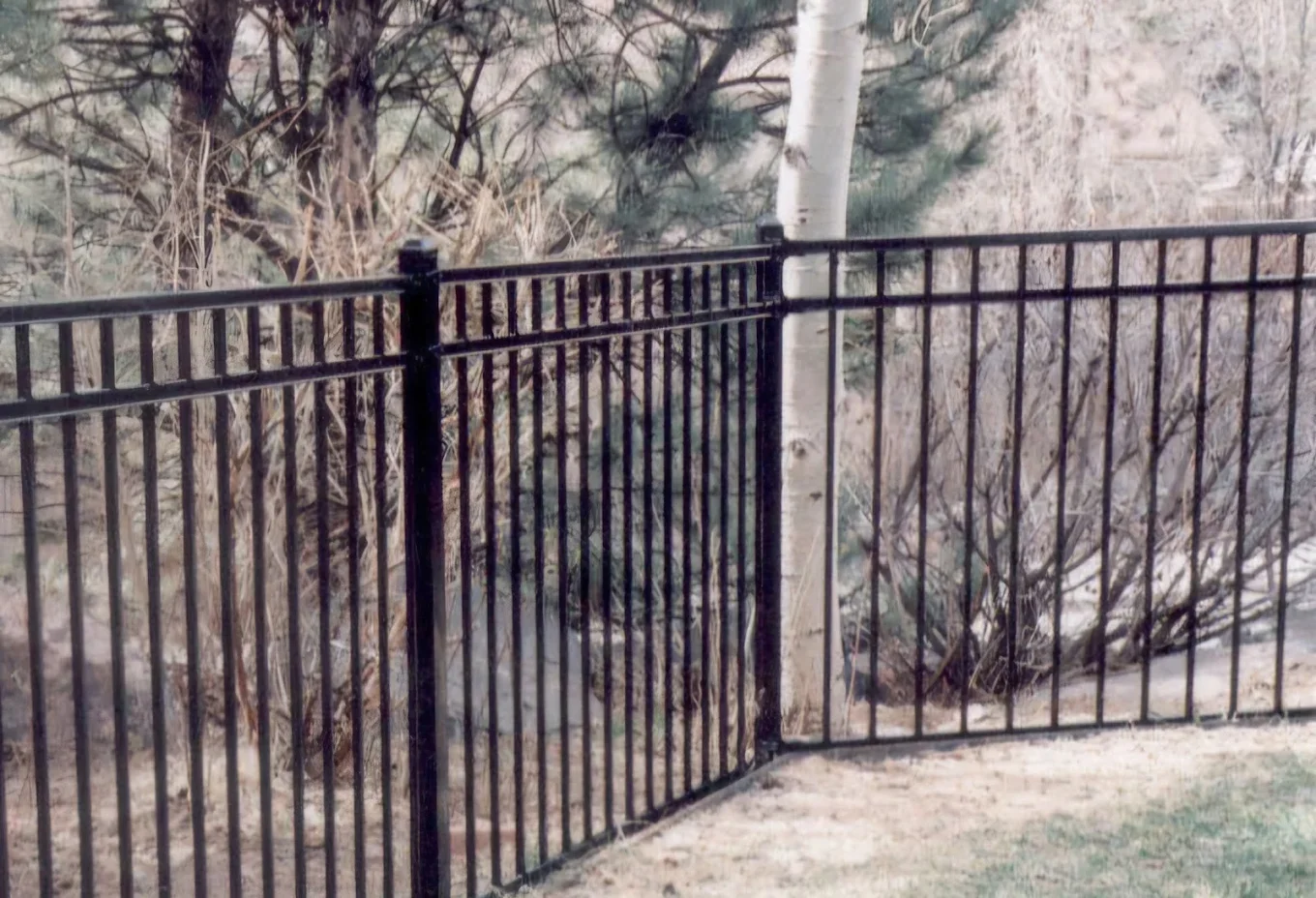 Black ornamental fencing.