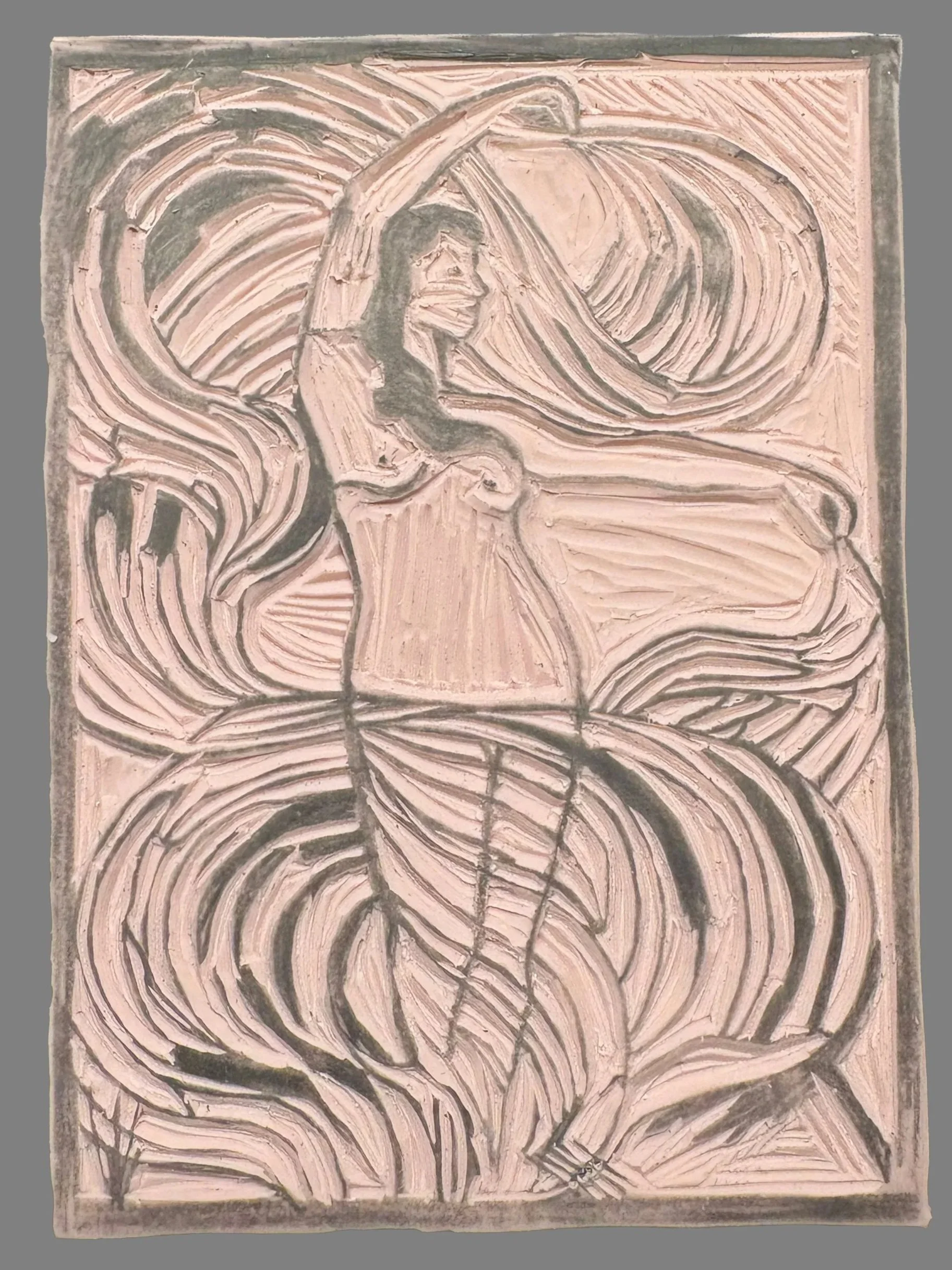 Personal Project: Art Nouveau Linocut