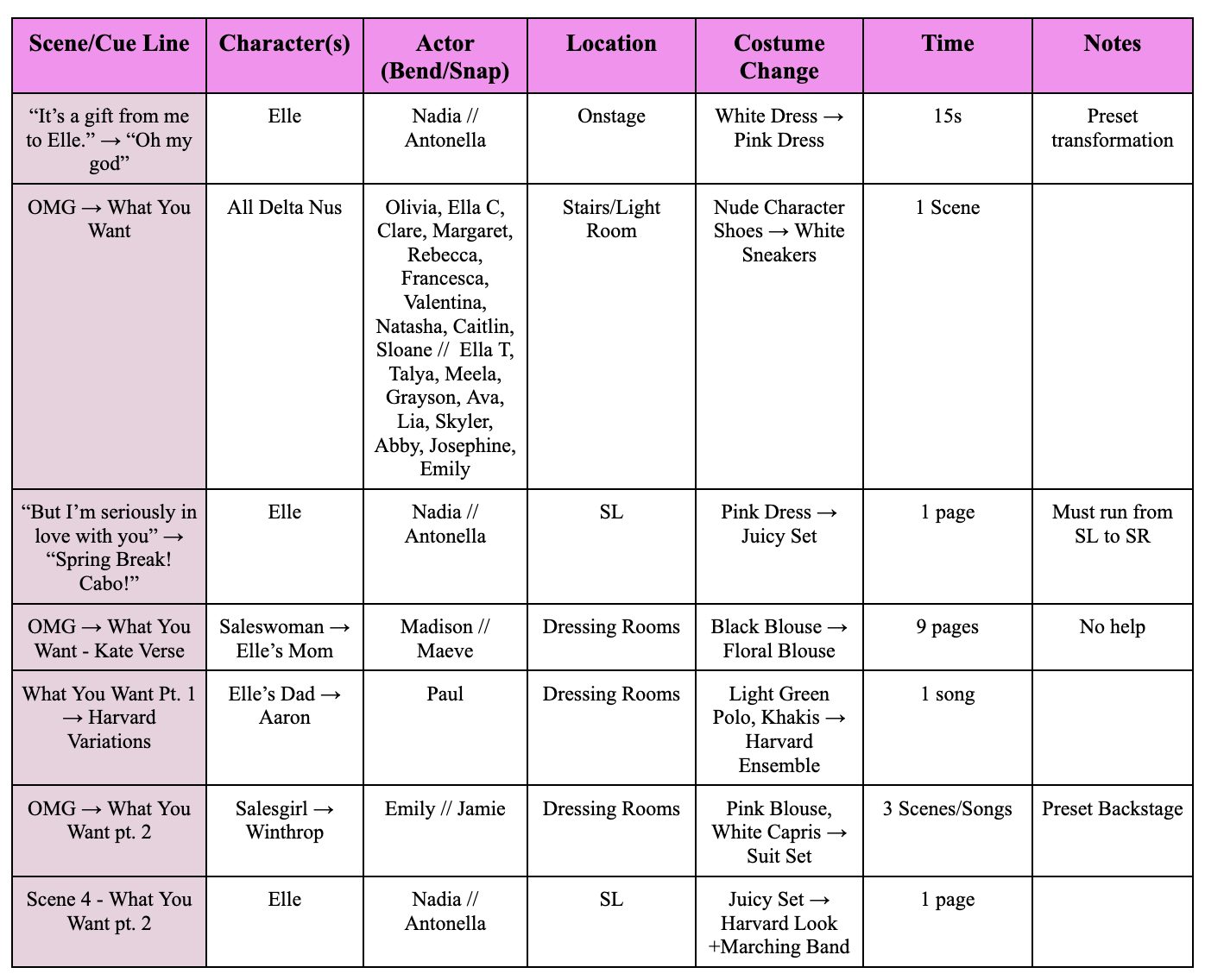 Legally Blonde Quick Change Tracking