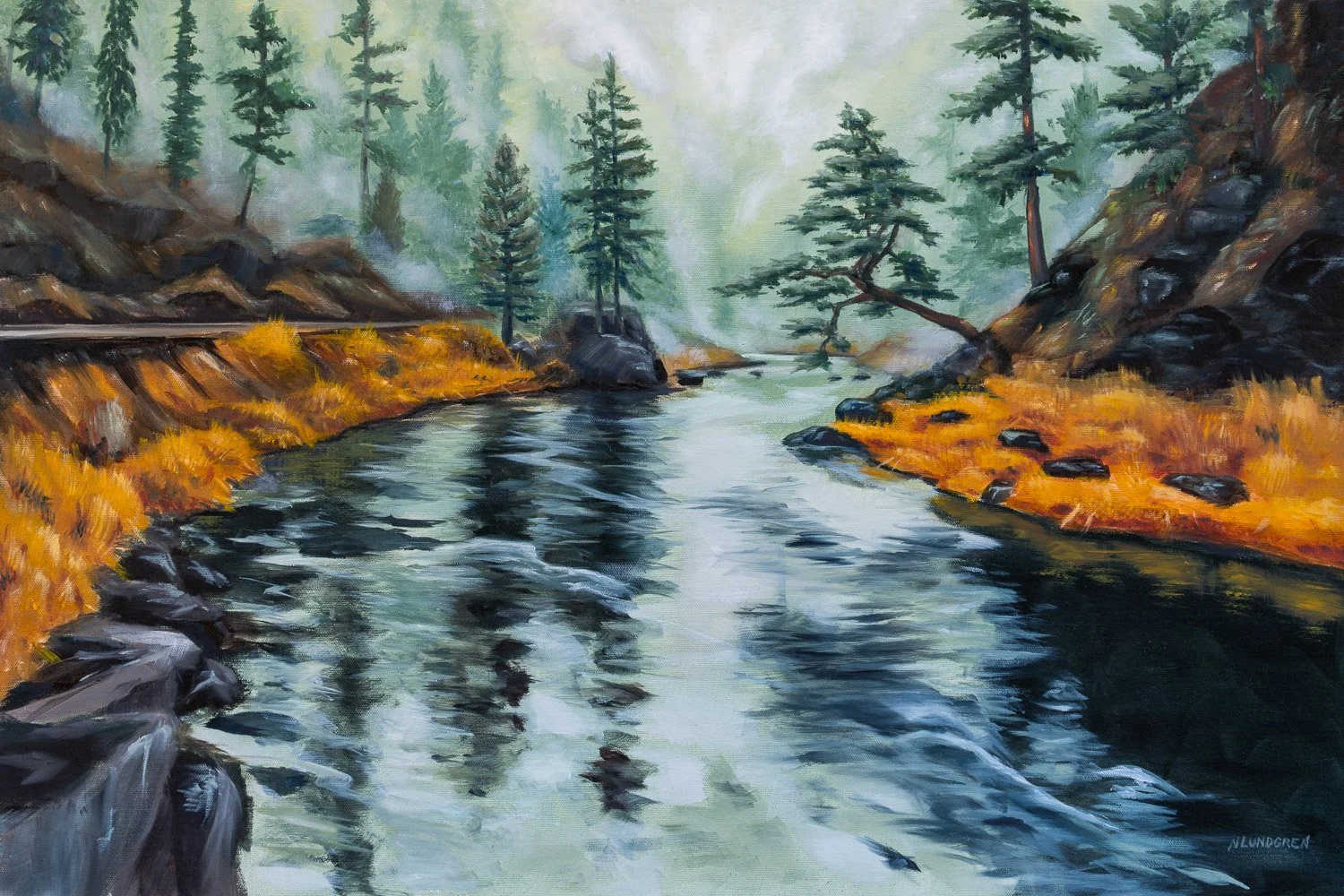 "South Fork in February" Oil on canvas 20"x30"