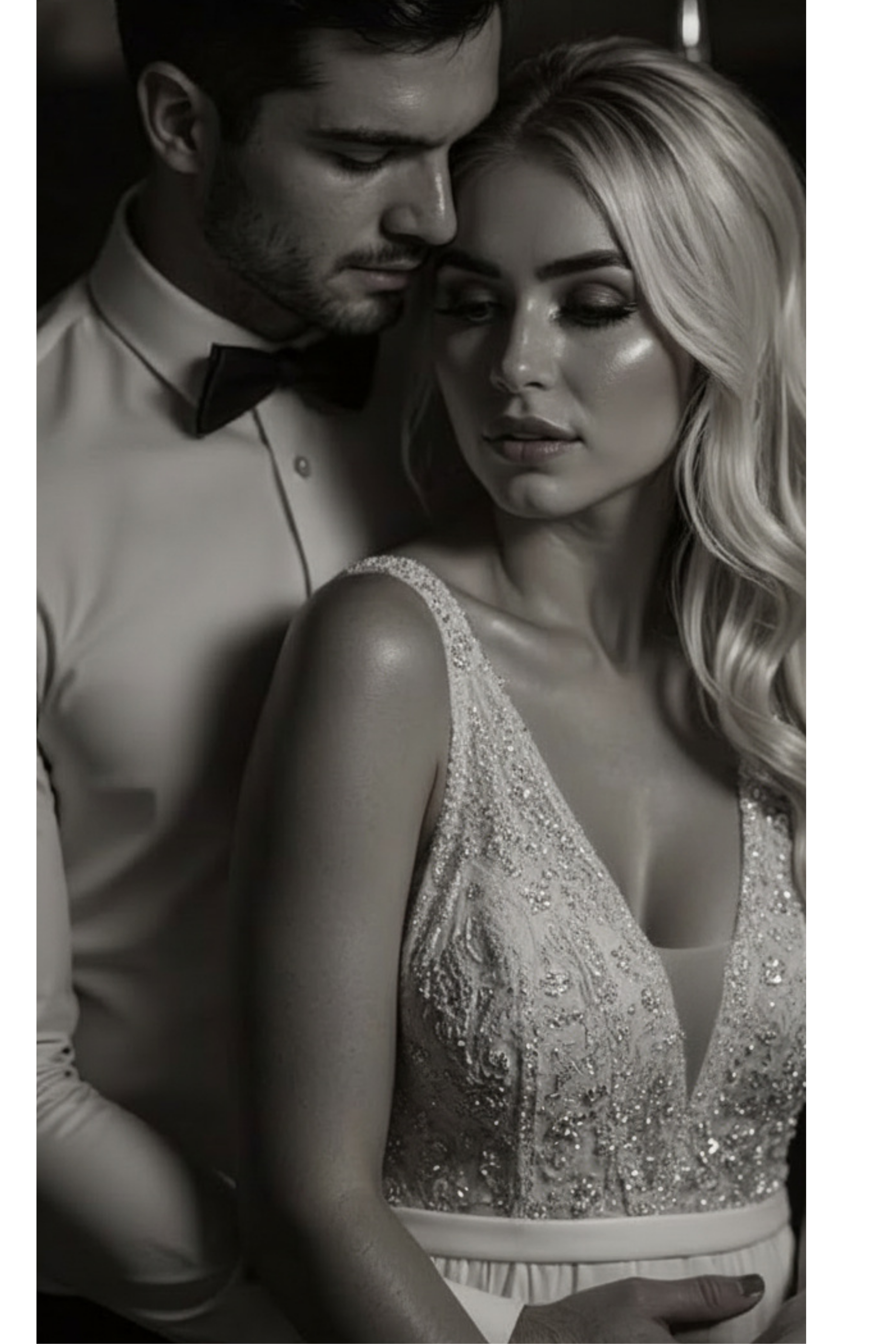 Man and woman in intimate tender sensual pose