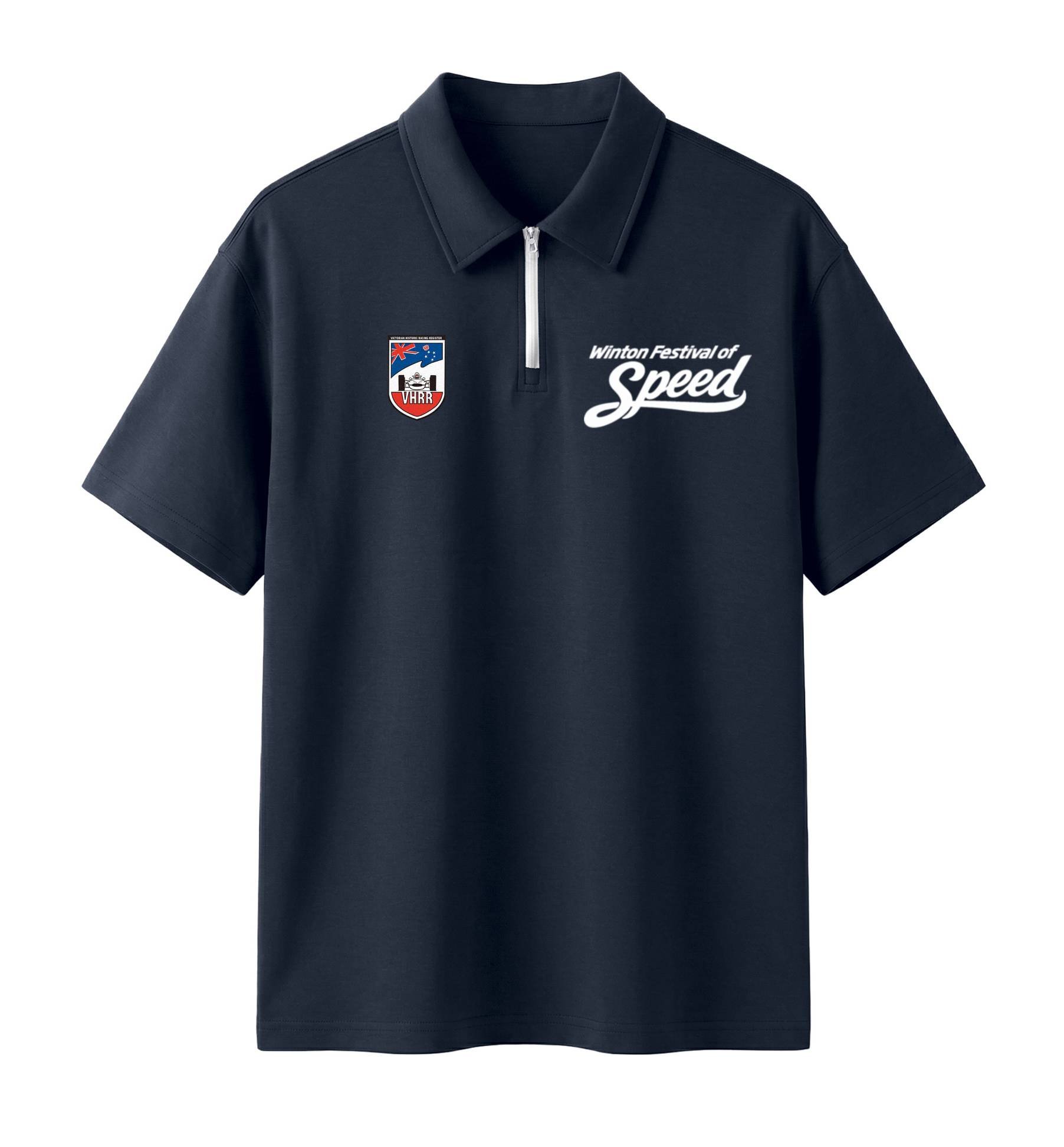 VHRR WINTON FESTIVAL OF SPEED Quarter-Zip Polo Shirt - Navy