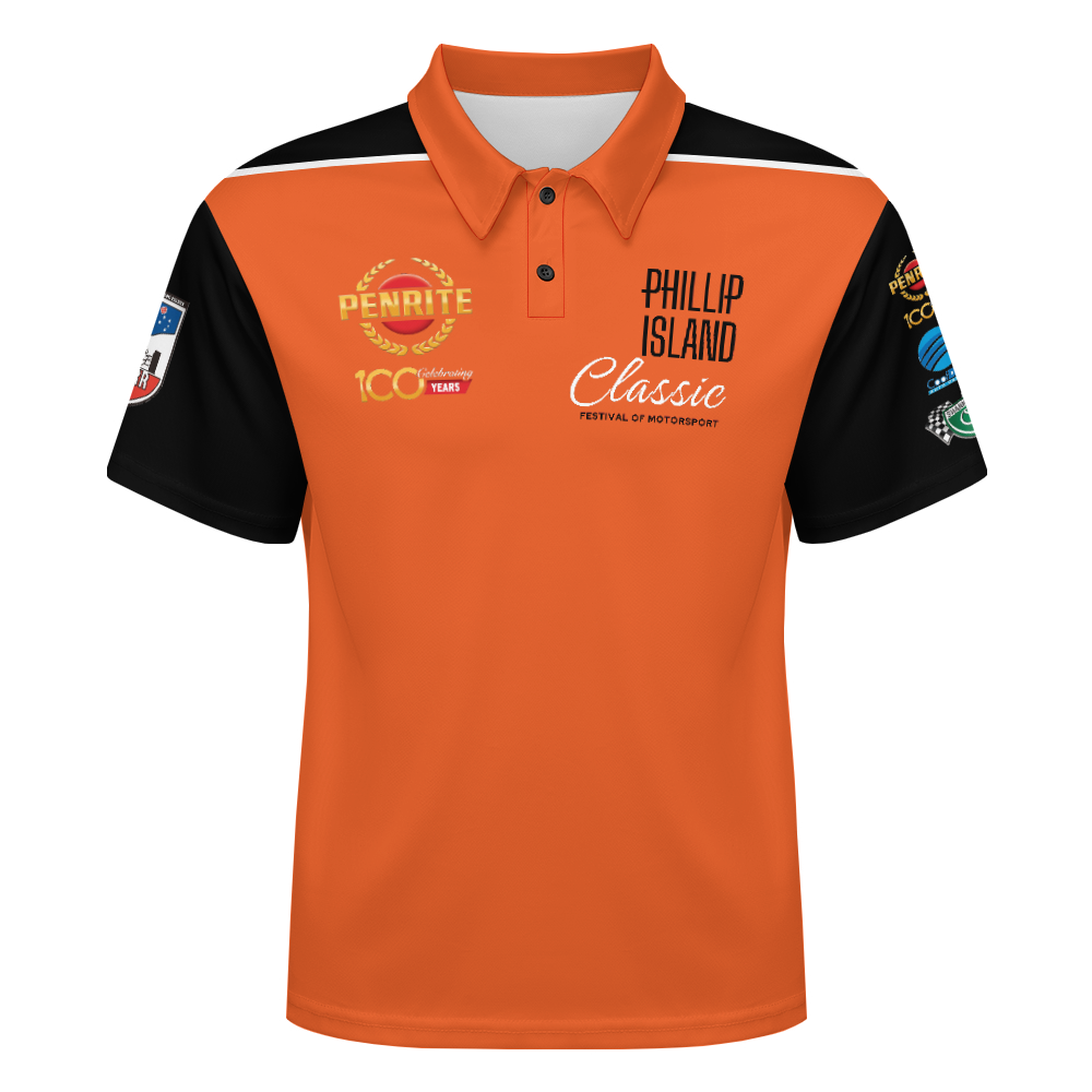 VHRR 2026 PHILLIP ISLAND CLASSIC PREMIUM POLO SHIRT - Orange/Black