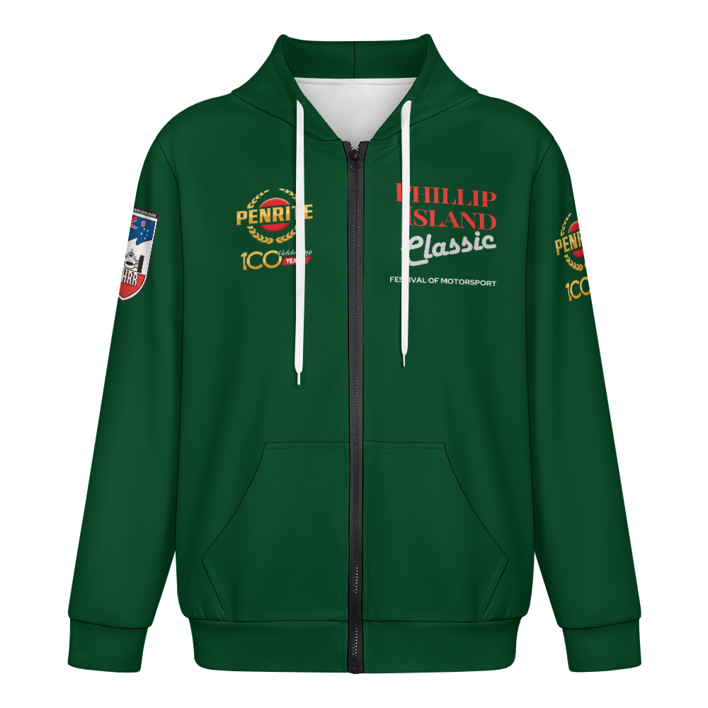 VHRR 2026 PHILLIP ISLAND CLASSIC ZIP UP HOODIE - BRITISH RACING GREEN
