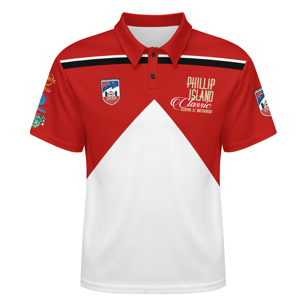 VHRR 2026 PHILLIP ISLAND CLASSIC PREMIUM POLO SHIRT - RED/WHITE V