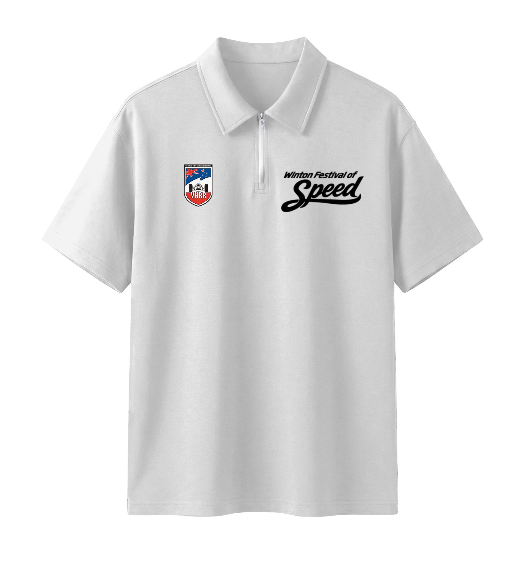 VHRR WINTON FESTIVAL OF SPEED Quarter-Zip Polo Shirt - Light Grey