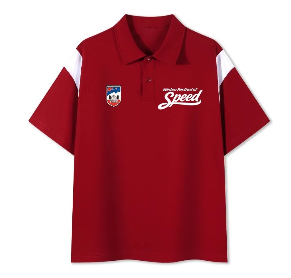 VHRR 2026 WINTON FESTIVAL OF SPEED 100% Cotton Polo Shirt - Monz Red