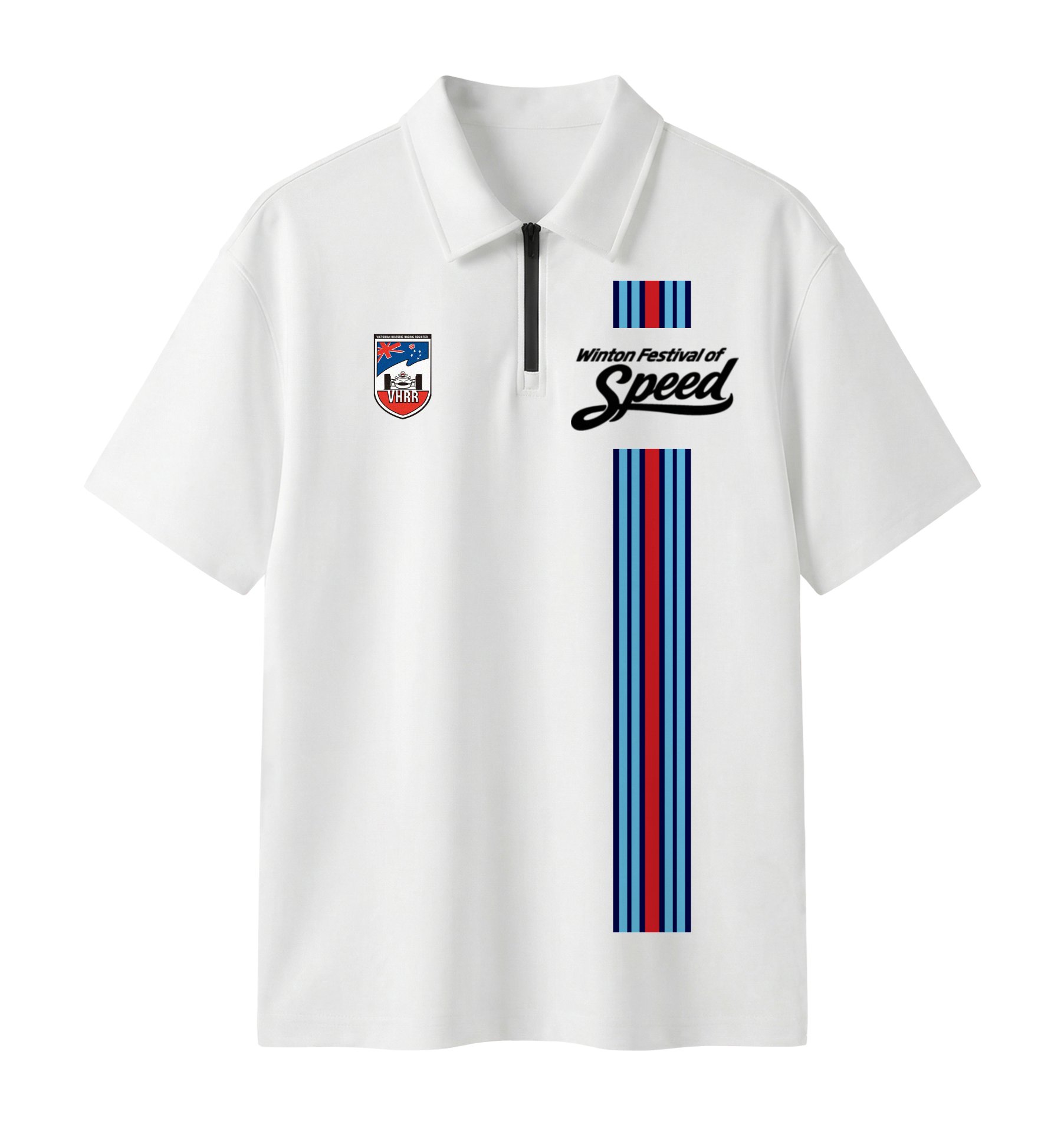 VHRR WINTON FESTIVAL OF SPEED Quarter-Zip Polo Shirt - Mart White 1