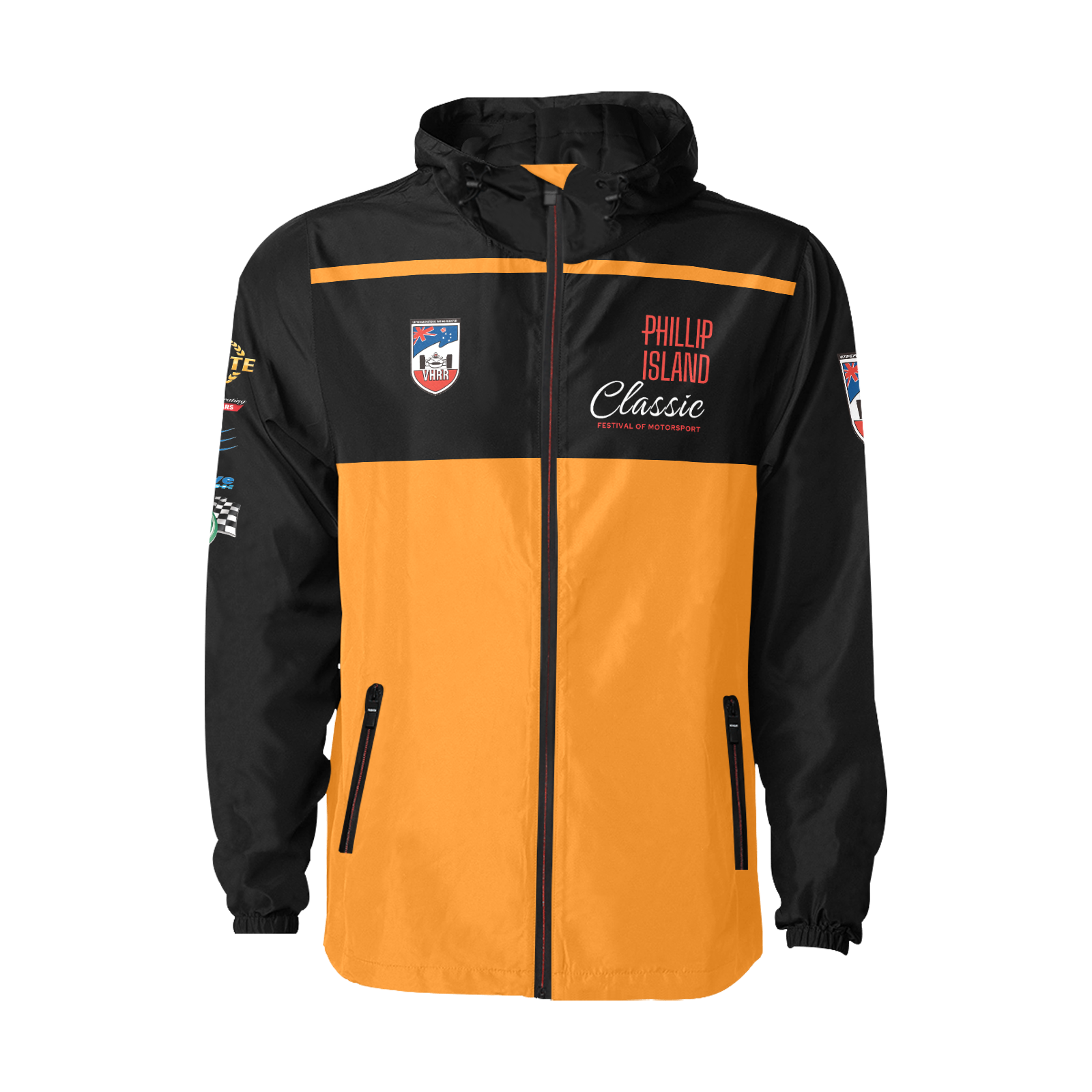 VHRR 2026 PHILLIP ISLAND CLASSIC WATERPROOF QUILTED RACING JACKET - Black/Orange