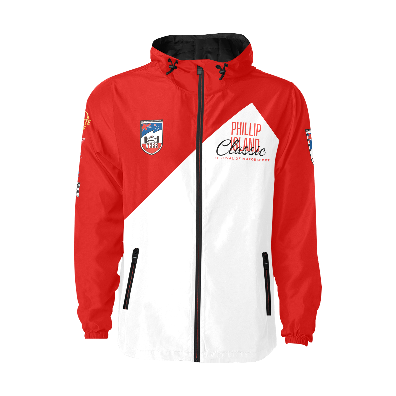VHRR 2026 PHILLIP ISLAND CLASSIC WATERPROOF QUILTED RACING JACKET - Red White Classic