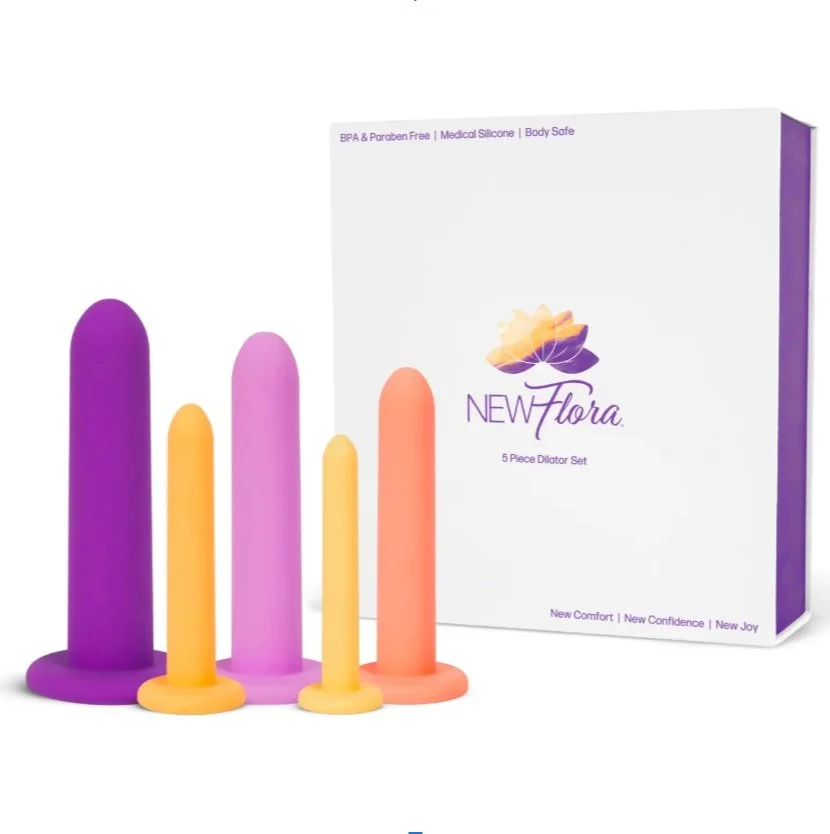 New Flora Dilator Set of 5; silicone dilator set for vaginismus or painful sex