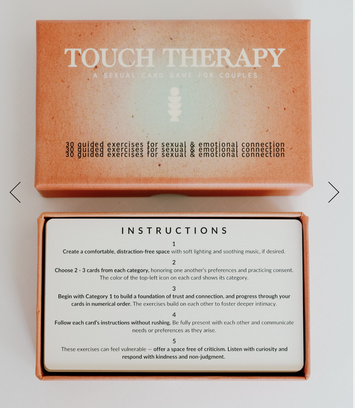 Touch Therapy sexual connection card game from a sex therapist