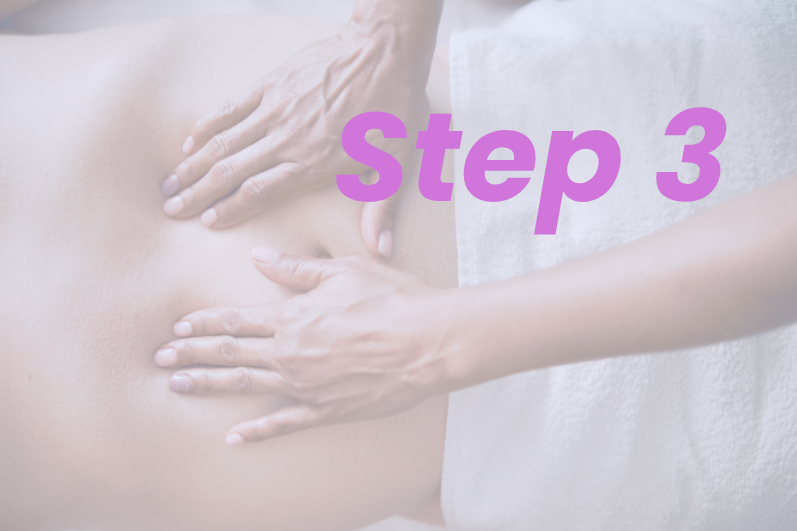 abdominal massage "step 3"- pelvic floor therapy treatment for vaginismus, hypertonic pelvic floor, painful sex, painful intercourse, & dyspareunia, holistic & trauma-informed treatment, occupational therapy, physical therapy, womens health