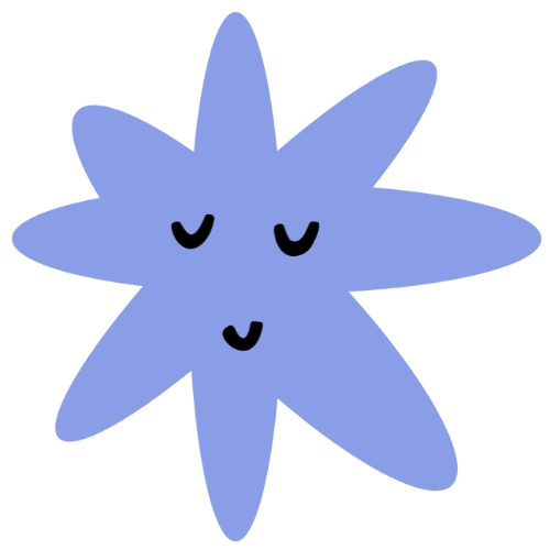 Anxious Pelvis Clinic Logo Icon: Blue butthole symbol with a smily face reminding you to relax your pelvic floor