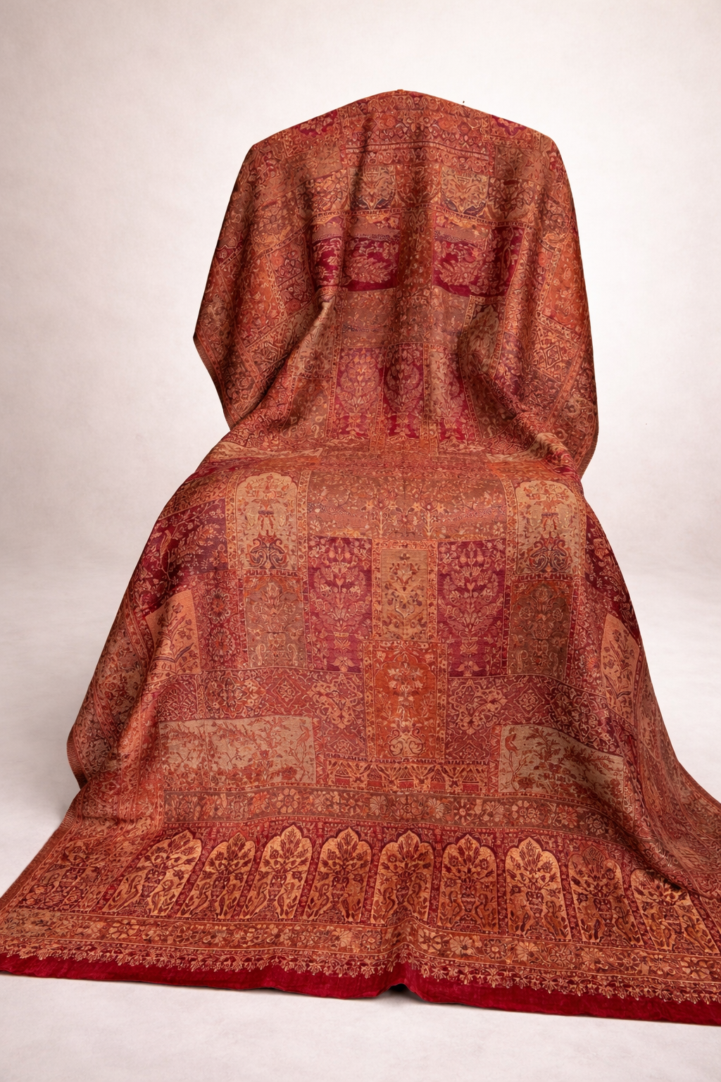 Kani Silk Brick Red Shawl