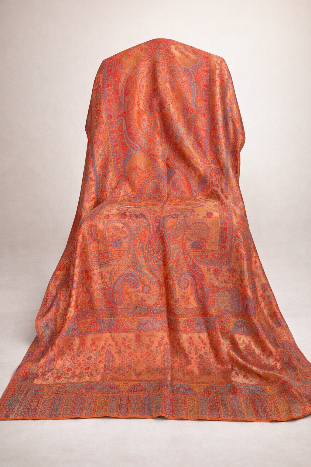 Kani Silk Gold Orange Shawl