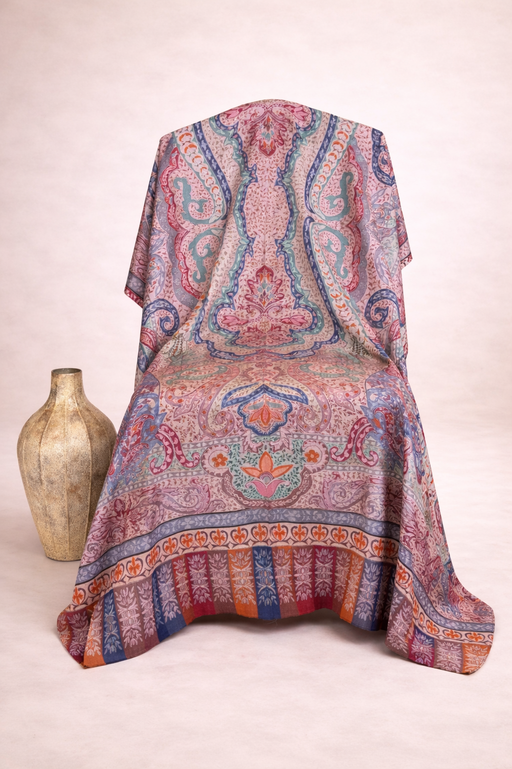 Pastel Color Kalamkar Shawl