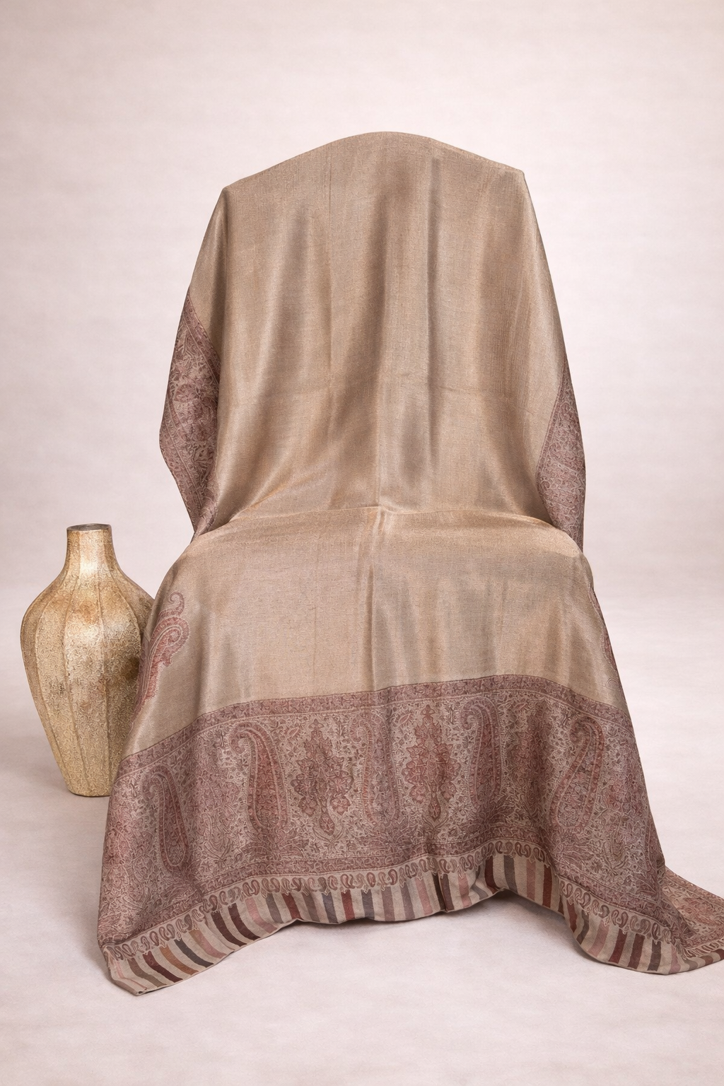 Zari Gold Brown Shawl