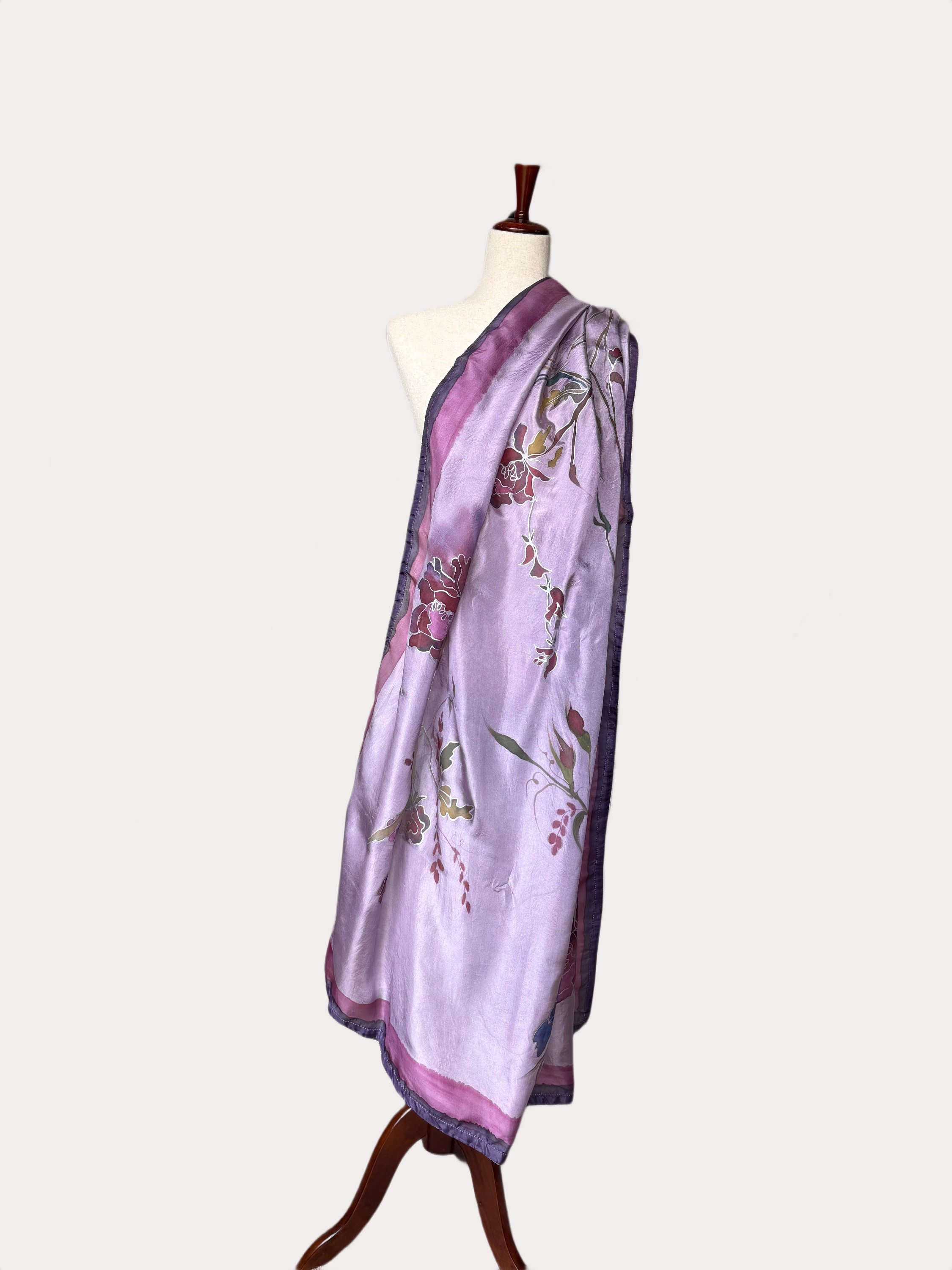 Lavender Hand Painted Shawl