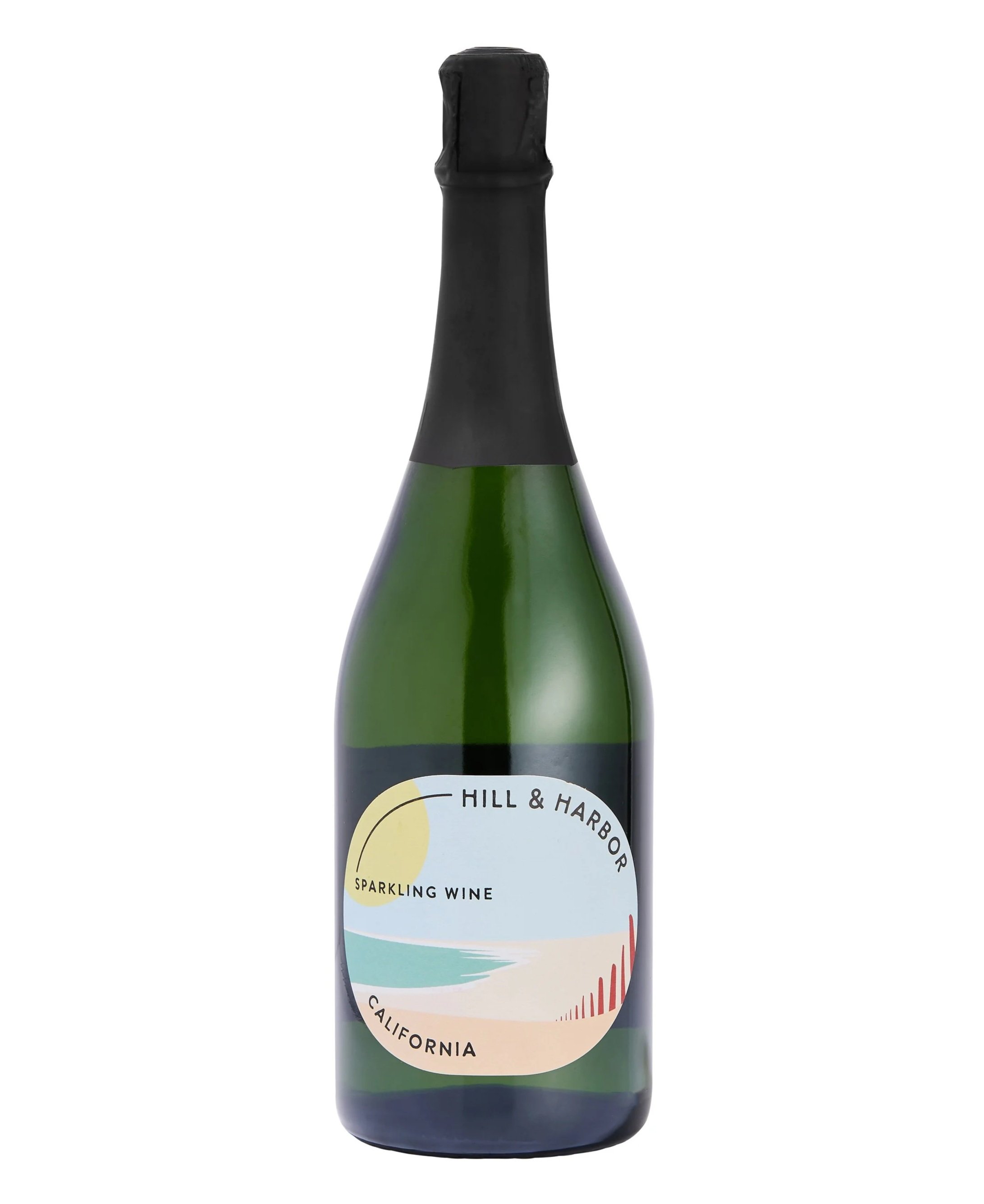 Hill & Harbor California sparkling wine bottle, Hill & Harbor sparkling wine bottle for gifting