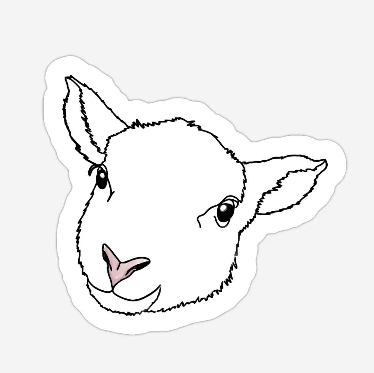 Cute White Lamb Sticker
